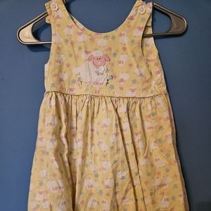 Adorable Vintage Yellow Lamb Dress by Austin & Ashley